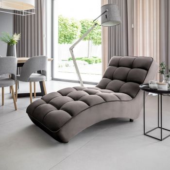 Sezlong living ELTAP, LOR-97RIV, Loren, 170x85x85 cm, lemn/poliester, gri
