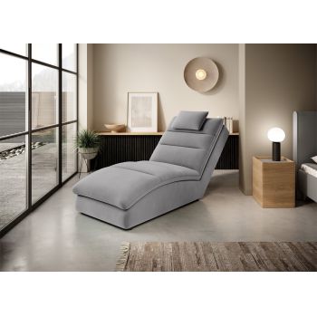 Sezlong living ELTAP, TAC-03NU, Taco, 170x85x95 cm, lemn/poliester, gri deschis