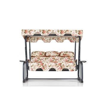 Balansoar de gradina 3 locuri cu suport de pahare Brasov, Multicolor, 160x110x50 cm - Multicolor