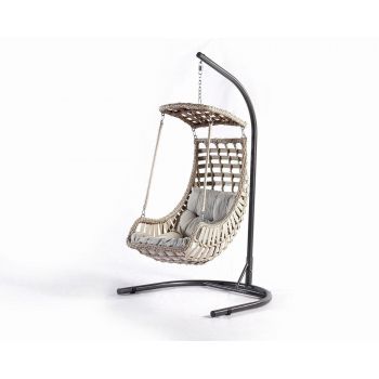 Balansoar de grădină Alacati Orgu, Diverse culori, 120x106x214 cm - Crem