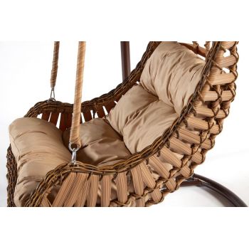 Balansoar de grădină Alacati Orgu, Diverse culori, 120x106x214 cm - Maro