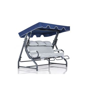 Balansoar de gradina albastru din metal Vitis 3 – Floriane Garden, 160x110x50 cm - Albastru
