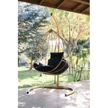 Balansoar de Gradina Alma cu un Singur Loc, Auriu, 110 X 196 X 110 Cm - arsiv6