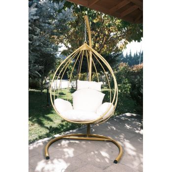 Balansoar de Gradina Alma cu un Singur Loc, Auriu, 110 X 196 X 110 Cm - arsiv7