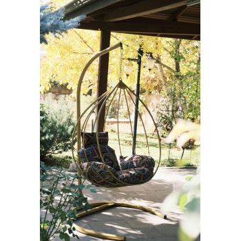 Balansoar de Gradina Alma cu un Singur Loc, Auriu, 110 X 196 X 110 Cm - Multicolor