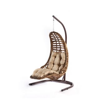 Balansoar de grădină Bodrum, Diverse culori, 120x106x214 cm - Maro