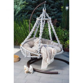Balansoar de gradina cu 2 locuri Ahtapot, Gri, 175x175x230 cm - Gri
