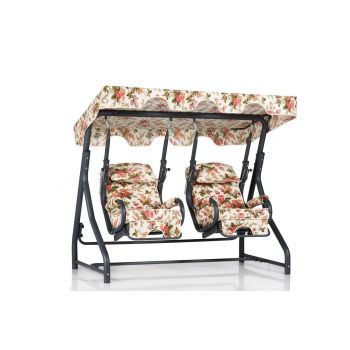 Balansoar de gradina cu 2 locuri Leagan Separat, Alb, Verde, Bej, 50x110x70 cm - Bej