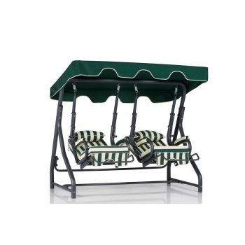Balansoar de gradina cu 2 locuri Leagan Separat, Alb, Verde, Bej, 50x110x70 cm - Verde
