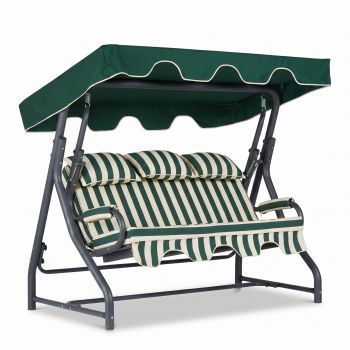Balansoar de gradina cu 3 locuri Alico, Verde, 160x110x50 cm - Verde