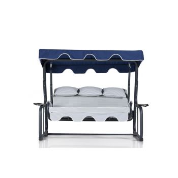 Balansoar de gradina cu 3 locuri Ates cu suport pahar, Albastru, 160x110x50 cm - Albastru