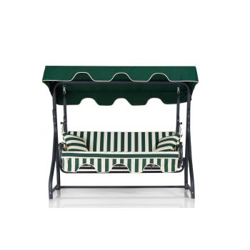 Balansoar de gradina cu 3 locuri Bazin, Verde, 50x110x160 cm - Verde