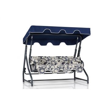 Balansoar de gradina cu 3 locuri Buzau, Albastru, 160x110x50 cm - Albastru