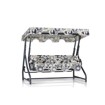Balansoar de gradina cu 3 locuri Craiova, Negru, 160x110x50 cm - Negru