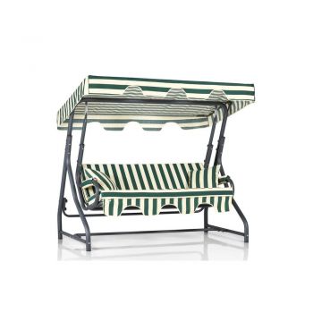 Balansoar de gradina cu 3 locuri Dumrul, Verde, 160x110x50 cm - Verde