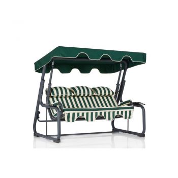 Balansoar de gradina cu 3 locuri Timsah, Verde, 160x110x50 cm - Verde