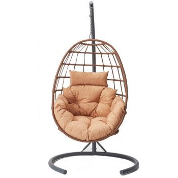 Balansoar de Gradina cu un singur loc Tavus, Maro - Bej, 120 x 214 x 120 cm - Maro