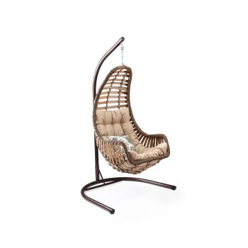 Balansoar de grădină Datca, Maro, 120x106x214 cm - Maro
