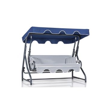 Balansoar de gradina extensibila cu 3 locuri Ilfov, Albastru, 160x110x50 cm - Albastru