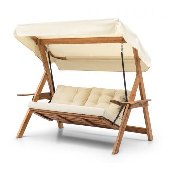 Balansoar de grădină Galata Swing S3, Diverse culori, 150x58x195 cm - Crem