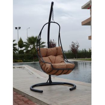 Balansoar de gradina Relax, Antracit/Crem , 120 x 215 x 60 cm - Crem