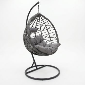 Balansoar Hudson, Metal si PP, 109x119x195 cm - Gri