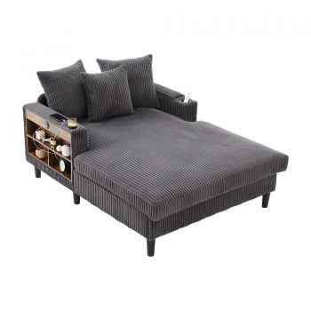 Chaise-longue multifuncțională din cord, Gri închis | Aosom Romania