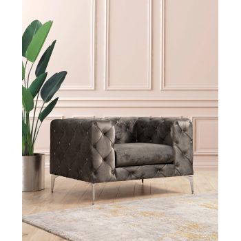 Fotoliu Chesterfield, 90x70x108 cm - Gri