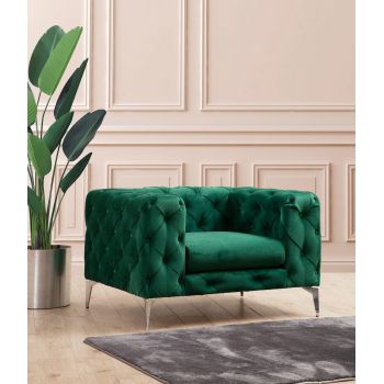 Fotoliu Chesterfield, 90x70x108 cm - Verde