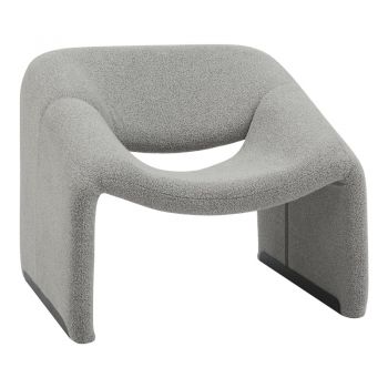 Fotoliu Clous boucle tesatura, Gri, 86x77x74 cm - Gri