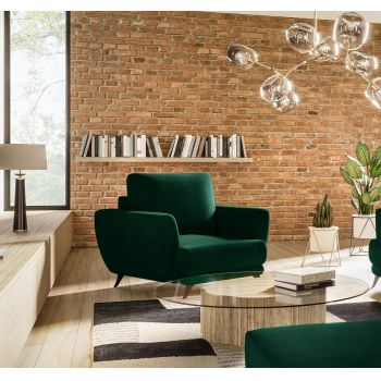 Fotoliu ELTAP, MEG-35LU, Megis, 102x94x87 cm, lemn/poliester, verde inchis