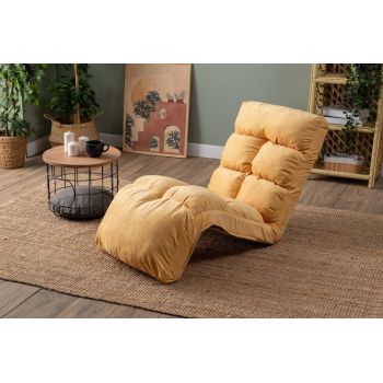 Fotoliu extensibil, Atelier del Sofa, 859FTN2348, Metal, Galben mustar