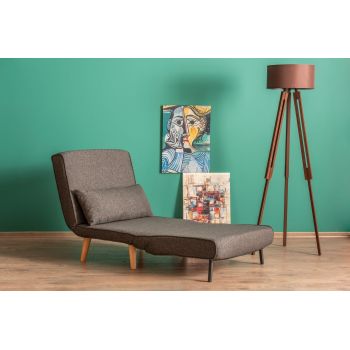 Fotoliu extensibil Folde Single, Diverse culori, 80x50x42 cm - Gri închis