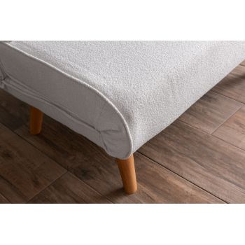 Fotoliu extensibil Folde Single - Teddy Fabric, Diverse culori, Diverse dimensiuni - Alb / 80x50x42 cm
