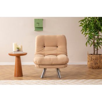 Fotoliu extensibil Misa Small Solo, Diverse culori, 70x52x40 cm - Crem
