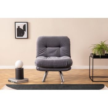 Fotoliu extensibil Misa Small Solo, Diverse culori, 70x52x40 cm - Gri