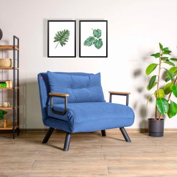 Fotoliu extensibil Sando Single, Diverse culori, Diverse dimensiuni - Albastru / 67x50x41 cm