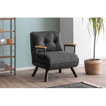 Fotoliu extensibil Sando Single, Diverse culori, Diverse dimensiuni - Gri închis / 67x50x41 cm