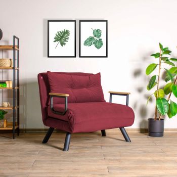 Fotoliu extensibil Sando Single, Diverse culori, Diverse dimensiuni - Maroon / 67x50x41 cm