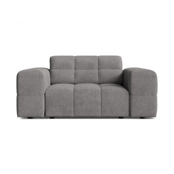 Fotoliu gri cu tapițerie din chenille Chicago – Cosmopolitan Design