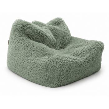 Fotoliu puf pentru copii verde salvie Mammoth – Meowbaby