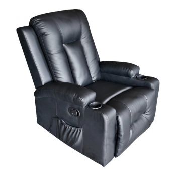 Fotoliu relaxare cu mecanism de masaj Gessel, Negru, 80x90x98 cm - Negru