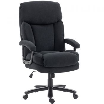 HOMCOM Fotoliu managerial ergonomic scaun birou până la 200 kg cu aspect de in, spătar înalt, | Aosom Romania