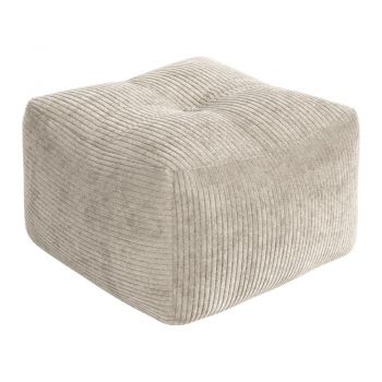 Puf bej/crem cu tapițerie din catifea reiată Buddy – Karup