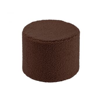 Puf pentru copii maro închis cu tapițerie din țesătură bouclé Warm Hazel – Wigiwama