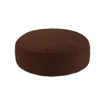 Puf pentru copii maro închis cu tapițerie din țesătură bouclé Warm Hazel – Wigiwama