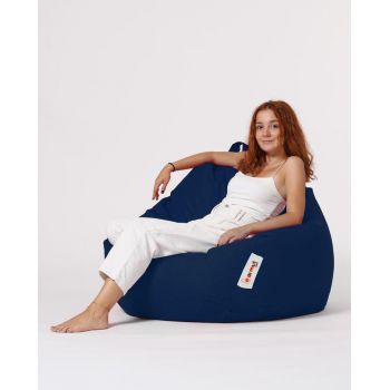 Sac Fotoliu puf, dehusabil, Dirtproof, Interior/exterior, impermeabil, Garden Bean Bag Anelka, 115x130x39 cm - Albastru inchis