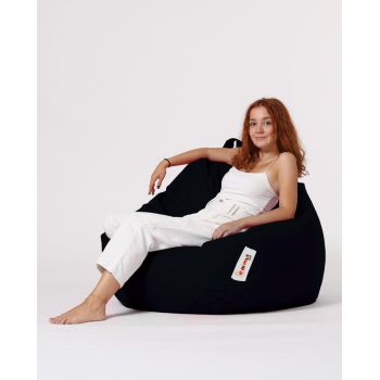 Sac Fotoliu puf, dehusabil, Dirtproof, Interior/exterior, impermeabil, Garden Bean Bag Anelka, 115x130x39 cm - Negru