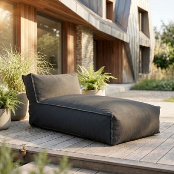 Sezlong Bagsy, Homla, 175x90x80 cm, olefina/poliester, gri inchis