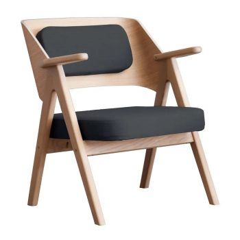 Fotoliu din lemn de stejar Findahl Hammel Me Tube, gri închis